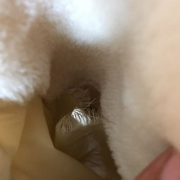 Vintage Sears Fashion Womens Teddy Coat Plush Double Breasted Cream L LARGE - Picture 5 of 7